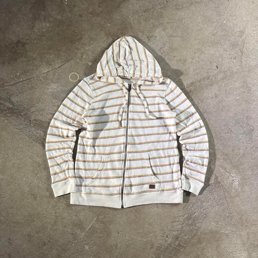 Y2K Roxy Striped Zip Up Hoodie